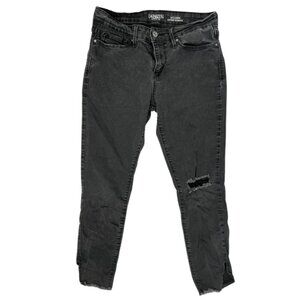 Denizen Levi's Modern Ankle Skinny Faded Black Jeans Women Size 6 / 28 Holes